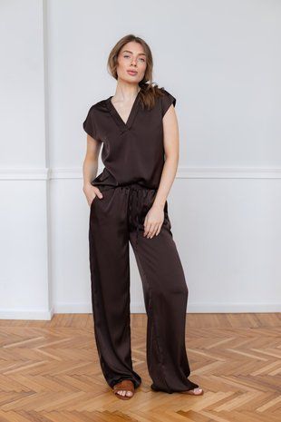 RomMax women's suit satin chocolate 44