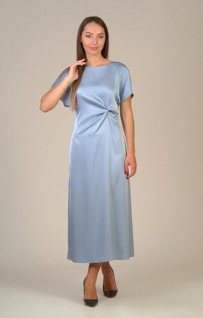 Divine women's silk dress, light blue, size 38
