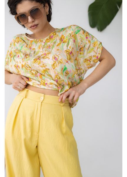 RomMax women's pants linen yellow 42 9999 фото