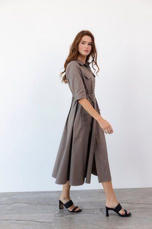 RomMax women's dress, mocha cotton, size 44