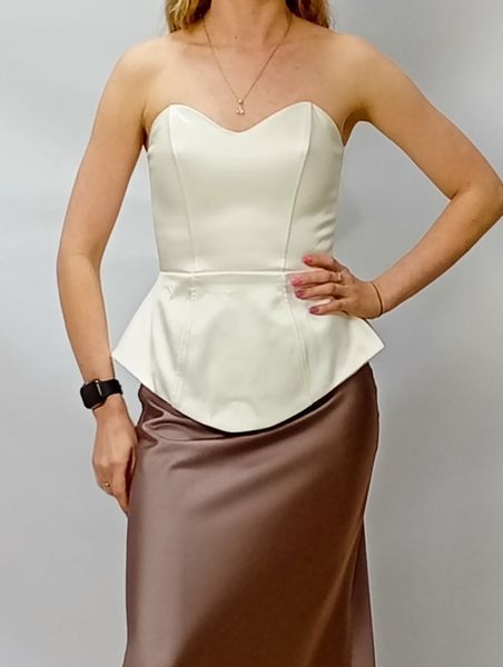 Corset Basque VSV satin champagne 46