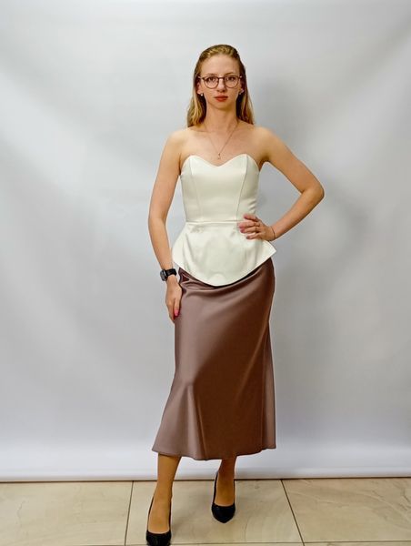 Corset Basque VSV satin champagne 46